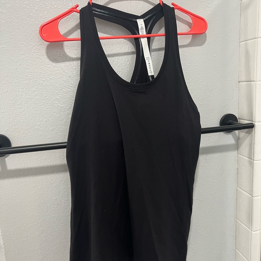 Size 10 lululemon black cool racer back tank top never worn